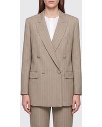 Valentino Garavani - Pinstriped Virgin Wool Cropped Double-Breasted Blazer - Lyst