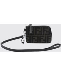 Fendi - Ff Jacquard Fabric Card Holder With Removable Strap - Lyst