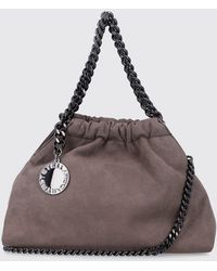 Stella McCartney - Faux Suede Mini Bag With Chain Handle And Charm - Lyst