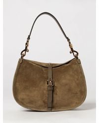 Etro - Pony Suede Shoulder Bag With Pegaso Logo Buckle - Lyst