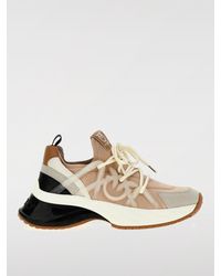 Pinko - Sneakers con logo in rosa e bianco - Lyst