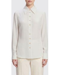 KHAITE - Slim-Fit Cotton Shirt With Point Collar And Curved Hem - Lyst
