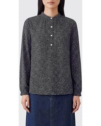 Isabel Marant - Polka-Dot Cotton Blouse With Mandarin Collar - Lyst