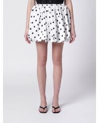 Patou - Polka-Dot Crêpe Balloon Mini Skirt With A High Waist - Lyst