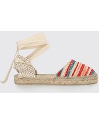 Manebí - Valenciana Espadrilles Aus Gestreifter Baumwolle Zum Binden - Lyst
