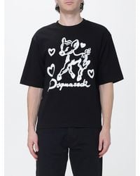 DSquared² - Short-Sleeved Cotton T-Shirt With Contrast Graphic Print - Lyst