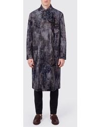 Ziggy Chen - Double-Breasted Long Velvet Coat With Paisley Pattern And High Neck - Lyst