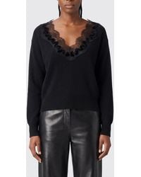 Ermanno Scervino - V-Neck Pure Cashmere Jumper With Lace Inserts - Lyst