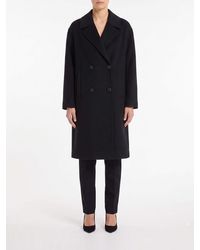 Twinset - Double-Breasted Knee-Length Wool Coat With Lapels And Welt Pockets - Lyst