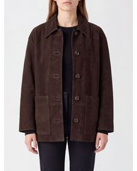 Soeur - Suede Leather Shirt Jacket With Dropped Shoulders And Patch Pockets - Lyst