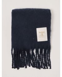 Barbour - Logo Polyester Scarf With Fringed Edges - Lyst