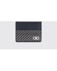 Ferragamo - Gancini Woven Leather Credit Card Holder - Lyst