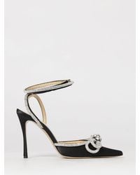 Mach & Mach - Satin Pump With Rhinestones And Bow - Lyst