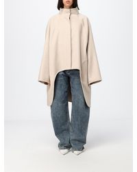 Alaïa - Oversized Cashmere Cape With Funnel Neck And Asymmetrical Hem - Lyst
