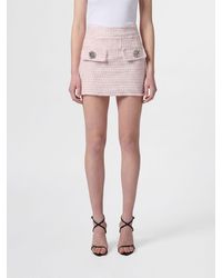 Philipp Plein - High-Waisted Tweed Pencil Mini Skirt With Jewel Buttons - Lyst