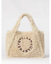 Stella McCartney - Shearling Shoulder Bag With Removable Pouch - Lyst