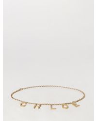 Chloé - Chlo&Eacute Adjustable-Tone Metal Chain Belt With Logo Charm - Lyst