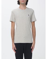 Polo Ralph Lauren - Crewneck Cotton T-Shirt With Embroidered Pony Logo - Lyst
