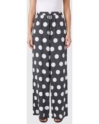 Junya Watanabe - Polka Dot Jersey Palazzo Trousers - Lyst