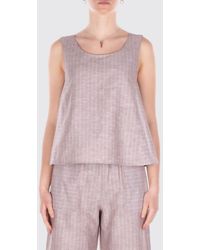 Max Mara - Pinstriped Linen And Cotton Top - Lyst