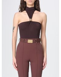 Elisabetta Franchi - Cut-Out Viscose Bodysuit Top - Lyst