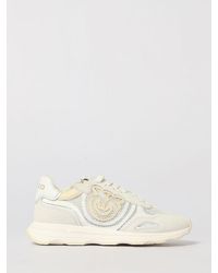 Pinko - Zoe Suede And Mesh Sneakers - Lyst