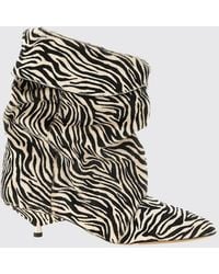 Isabel Marant - Edrik Zebra-Print Leather Ankle Boots With Ruched Design - Lyst