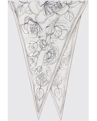 Fabiana Filippi - Pure Silk Foulard With Floral Print And Asymmetrical Design - Lyst
