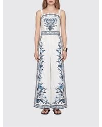 FARM Rio - Floral Print Linen Wide-Leg Jumpsuit - Lyst