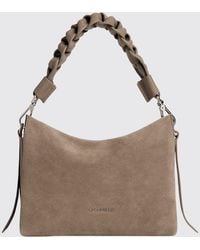 Coccinelle - Boheme Suede Mini Shoulder Bag With Woven Handle - Lyst