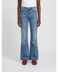 Ami Paris - Jeans Flared De Denim De Algodón - Lyst