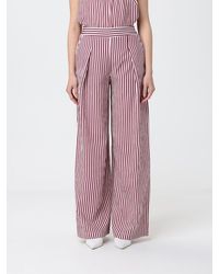 Hanita - Striped Viscose Blend Palazzo Trousers - Lyst