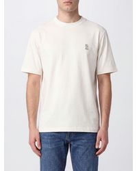 Brunello Cucinelli - Cotton Crew-Neck T-Shirt With Contrast Logo - Lyst