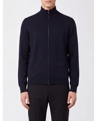 Fendi - Wool Turtleneck Cardigan With Zip Closure And Ribbed Trims - Lyst
