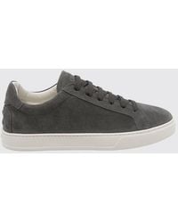 Tod's - Low-Top Suede Calfskin Sneakers With Heel Gommini - Lyst