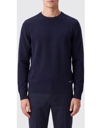 Brooksfield - Herren-Pullover Mit Rundhalsausschnitt Aus Reiner Wolle Mit Rippbündchen - Lyst
