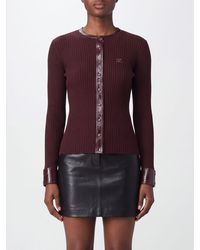 Courreges - Courr&Egrave	Ges Slim Fit Ribbed Jersey Crewneck Cardigan - Lyst