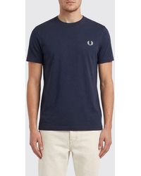 Fred Perry - Cotton T-Shirt With Embroidered Logo - Lyst