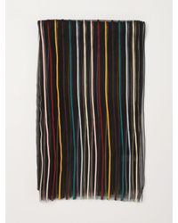 Paul Smith - Striped Silk Blend Scarf - Lyst