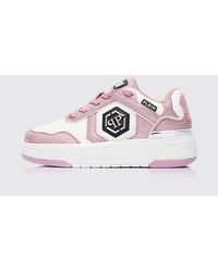 Philipp Plein - Sk8R Leather Sneakers With Applied Rhinestones - Lyst
