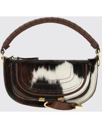 Chloé - Chlo&Eacute Marcie Animal Print Leather And Pony Hair Handbag With Braided Handle - Lyst