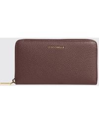 Coccinelle - Metallic Soft Grained Leather Continental Wallet - Lyst