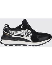 Philipp Plein - Leather And Mesh Sneakers - Lyst