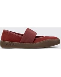 Camper - Peu Touring Nubuck Mary Jane Ballet Flats With Elasticated Inserts - Lyst