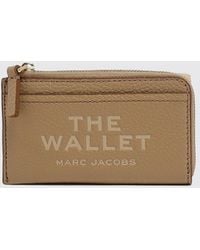 Marc Jacobs - The Wallet Pebbled Leather Card Holder With Zip And Embossed Logo - Lyst
