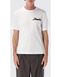 Lanvin - Camiseta De Algodón Con Cuello Redondo Y Logo En Contraste - Lyst
