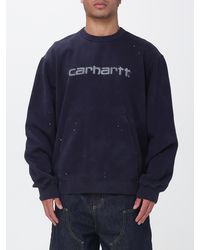 Carhartt - Relaxed Fit Cotton Crewneck Jumper With Contrasting Lettering Logo - Lyst