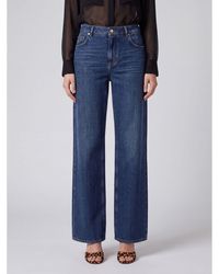 Dolce & Gabbana - Dolce &Amp Gabbana Vaqueros Rectos De Tiro Medio En Denim De Algodón Con Logo Metálico - Lyst