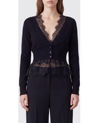 Ermanno Scervino - Slim Fit Cashmere Cardigan With V-Neck And Lace Inserts - Lyst