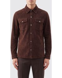Salvatore Santoro - Suede Leather Shirt Jacket With Patch Pockets - Lyst